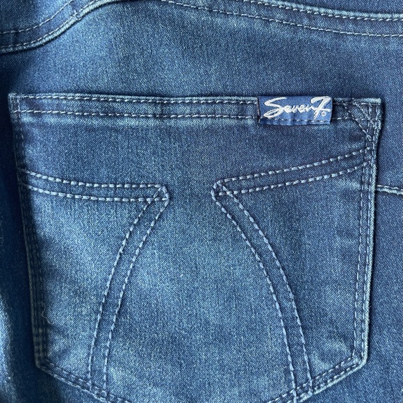 Seven7 High Rise Skinny Booty-Shaper Dark Blue Jean Sz 4 - Picture 5 of 10